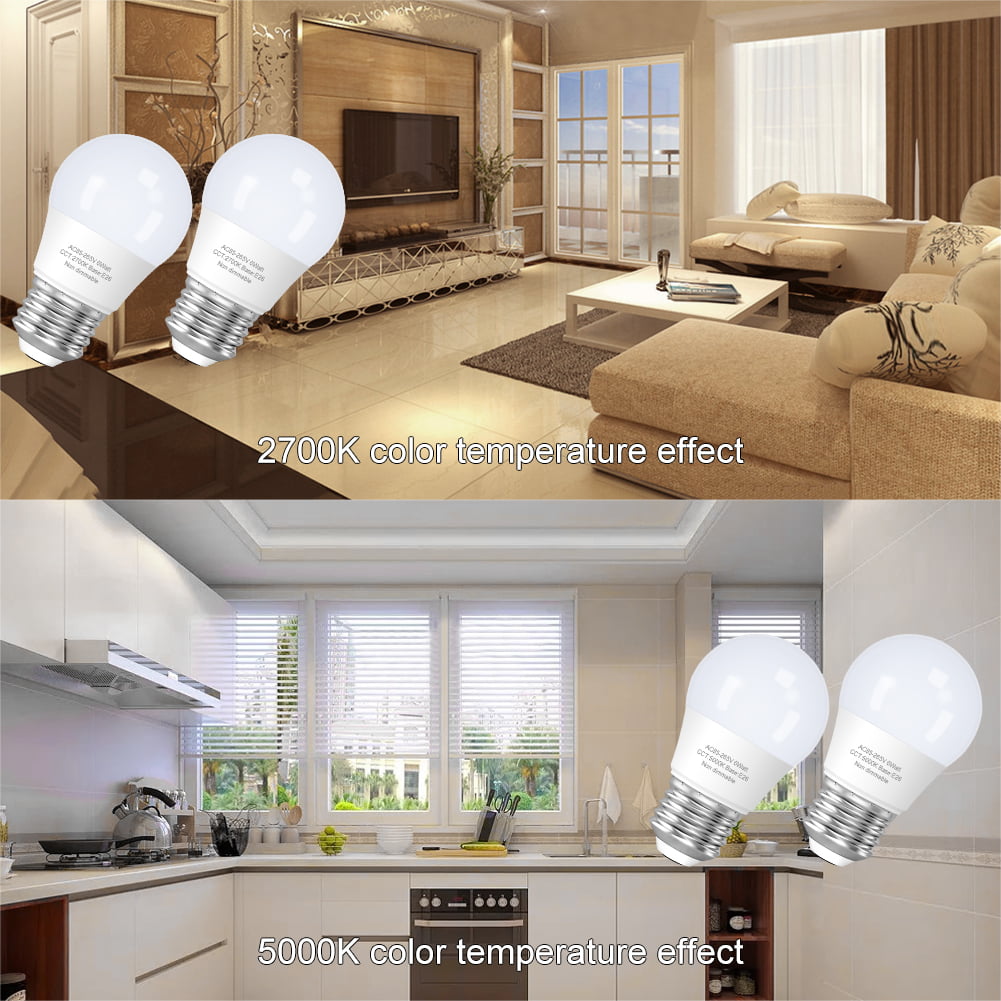 LED Refrigerator Light Bulb 60 Watt Equivalent, A15 Appliance Light Bulb for Range Hood Microwave Stove Hood, Waterproof 600Lumen 7W 120V Daylight
