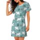 thumbnail image 2 of Fotbe whiter Snow bear Print Bata de Dormir para Mujer con Estampado, Camisón de Algodón de Manga Corta, Ropa de Dormir Casual, 2 of 6