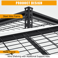 thumbnail image 2 of 5 Tier Garage Wire Shelving Unit, 2500 LB Capacity, Heavy Duty Adjustable Metal Storage Shelves, Industrial Storage Racks for Warehouse Shop Basement, Black, 2 of 6