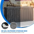 thumbnail image 6 of Dextrus 80 Gallon Large Resin Deck Box, Dark Gray Waterproof Weather Resistant Outdoor Storage Box, Lockable Organizer for Patio Cushions, Garden Tools, Pool Accessories & Indoor Outdoor Essentials, 6 of 9