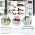 thumbnail image 2 of Food Storage Containers with Lids Airtight 3 PC Set, Built In Strainer Colander, Stackable Plastic Fruit Containers for Fridge, Grey, 2 of 9