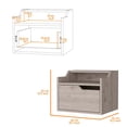 thumbnail image 3 of FM FURNITURE Florence Floating Nightstand with Drawer and Dual-Shelf Display, 3 of 6