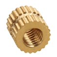 thumbnail image 1 of HUGFEGWE M3x4mm Female Thread Knurled Nuts Hx6mm OD Brass Threaded Insert Embedment Nuts Hydraulic Welded Joint Injection Molding Assortment Kit for 3D Printing Injection Molding 50PCS CJB91-25027, 1 of 7