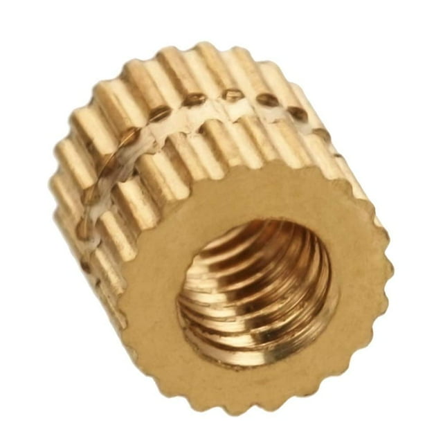 HUGFEGWE M3x4mm Female Thread Knurled Nuts Hx6mm OD Brass Threaded Insert Embedment Nuts Hydraulic Welded Joint Injection Molding Assortment Kit for 3D Printing Injection Molding 50PCS CJB91-25027