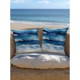 thumbnail image 5 of Outdoor Pillows Waterproof, Navy Blue Coastal Beach Throw Pillows with Inserts Included, Summer Nautical Ocean Ombre Art Indoor Outdoor Decorative Lumbar Pillow for Bed/Couch/Patio 18"x18", 1Pcs, 5 of 8