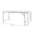 thumbnail image 2 of Modern White Rectangular Portable Folding Table Indoor & Outdoor Adjustable Height Table for Picnic, BBQ, 2 of 20