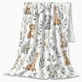 thumbnail image 2 of Baby Safari Animals Jungle Nursery, Playful Artistic Scene, Warm Flannel Blanket for Cabin and Lodge with Detailed Artwork, Wildlife Lovers Appreciation Gift, Artistic Home Decor, 2 of 9
