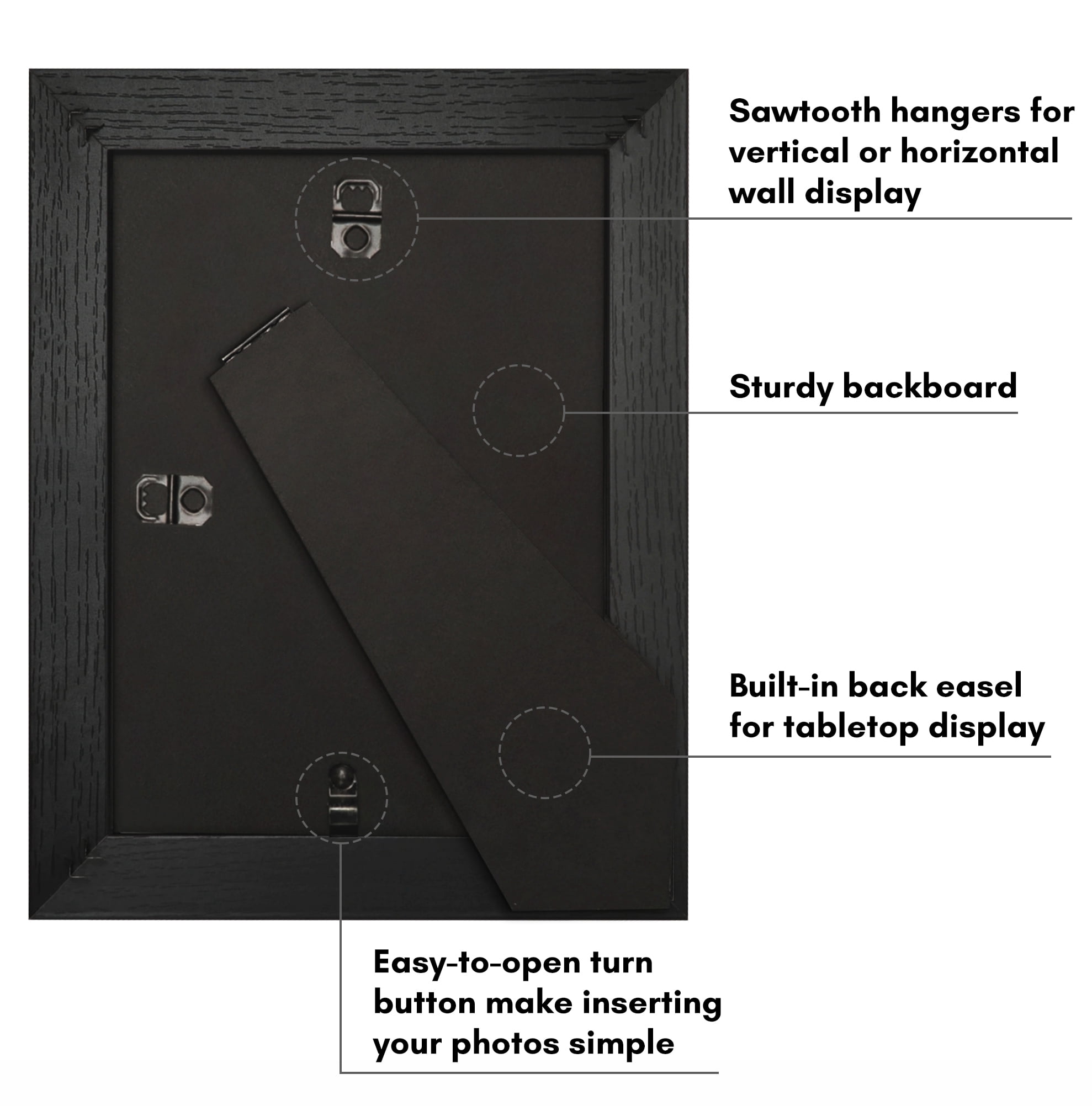 Americanflat 5x7 Picture Frame with Shatter-Resistant Glass with 4x6 Mat Display Photo Hudson Wide - Black