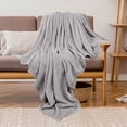 thumbnail image 3 of PiccoCasa Flannel Fleece Throw Blanket for Bed or Couch, Grey 70" x 78", 3 of 8