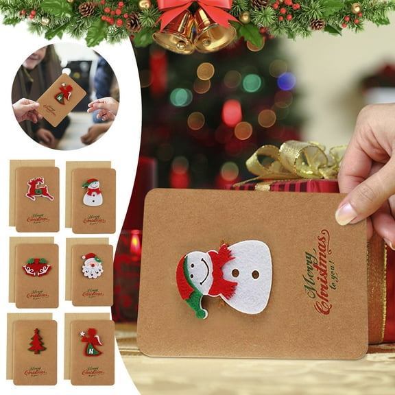 Nsxcdh Vintage Kraft Christmas Greeting Card,With Envelope,5.91 X 3.94 In,Blank Inside for Holiday Wishes,Greeting Cards