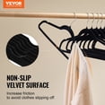 thumbnail image 3 of 11lbs Heavy-Duty Velvet Hangers, 50 Pack - Slim Non-Slip Hangers with Swivel Hook for Coats, Blouses & Delicates (Black, Space-Saving), 3 of 11