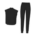 thumbnail image 4 of Conjunto de uniformes para mujer, pantalones superiores de enfermera, trajes de trabajo de , ropa para el atención de mascotas, SPA, atención de L negro BLESIY Pantalones de mujer, 4 of 8