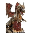 thumbnail image 6 of Fantasy Bronzite Fire Dragon Guarding LED Scaled Egg Decorative Figurine, 6 of 9