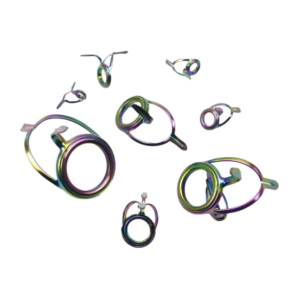 9 Uds Kit de reparación de puntas mixtas Kit de reparación de anillos de línea, juego de guía de caña de pescar de acero inoxidable para pesca en el