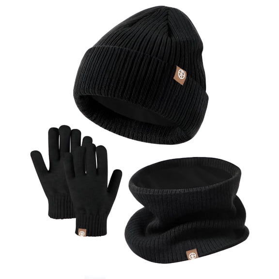 TELOLY 2026 New Toddler Winter Hat and Gloves Set, Shatter-Resistant Hat for Kids, Knit Snow Hat and Mittens for Toddlers