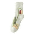 thumbnail image 1 of Winter Stocking Stocking Lady Stocking Striped Candy Coloured Coral Stocking With Thick Warm Floor, 1 of 5
