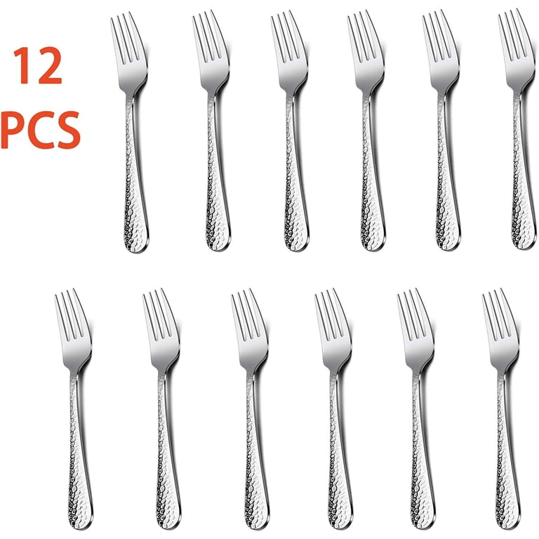 VeSteel 12-Piece Hammered Stainless Steel Salad Forks, 6.7 Inch photo 5