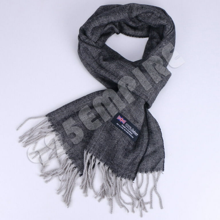 Mens Cashmere Herringbone Scarf