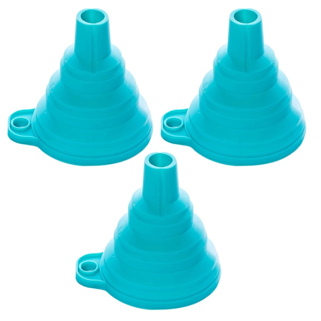3 Embudos plegables de silicona para cocina, botellas pequeñas o mini rellenas de embudo