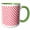 Green/White, variant on 3drose, Red and White Gingham Pattern Diagonal Checkered Checks Rustic Retro Country Cottage Dining Kitchen, 11oz Two-tone Black Mug