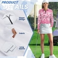 thumbnail image 5 of Uorisanigo Valentine's Day Heart Women's Golf Top Breathable Fashionable Moisture Wicking Casual Tennis Activewear Versatile Long Sleeve Quarter Zip Pullover, 5 of 7