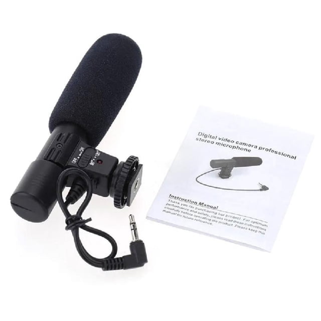 Micrófono estéreo externo universal Apooke de 3,5 mm para videocámaras, cámaras de vídeo digitales, cámaras DSLR, accesorios de micrófono.