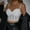 White, variant on SNKSDGM Female Tank Top for Women Pack Crop Tank Top for Women Cropped Ribbed Women's Sexy Gathering Navel Revealing Tight Suspender Bra S