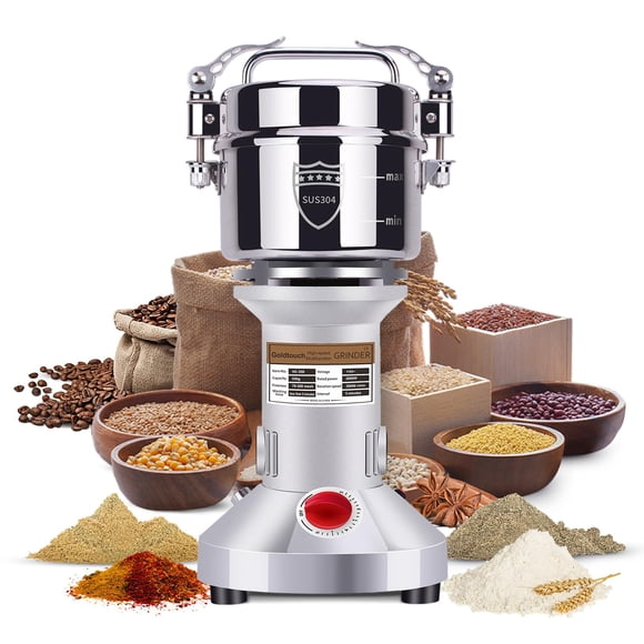 Goldtouch 550g Grain Mill Grinder 2000W Electric Stainless Steel Grain Grinder High-Speed Pulverizer Powder Machine for Dry Wheat, Oats, Corn, Pepper