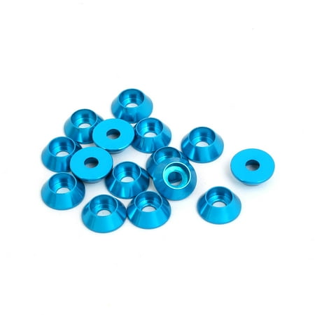 - M3 Aluminium Alloy Engine Bay Hatch Lid Bumper Fender Washer Sky Blue 15pcs