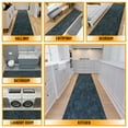 thumbnail image 5 of Ottomanson 2-Piece Kitchen Rug Set, Non-Slip Washable Hallway Runner & Floor Mat for Sink 1'11" x 4' + 1'11" x 5' Solid Charcoal Navy, 5 of 8