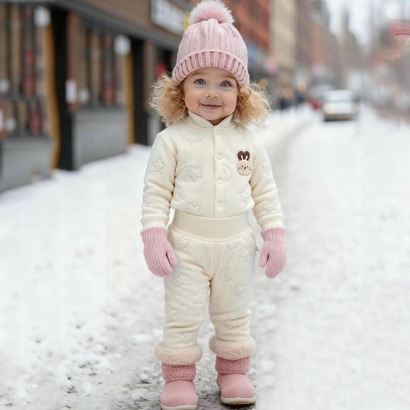 Cowsor Newborn Baby Outfit Coat Winter Infant Toddler Clothing 2PC Set