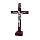 thumbnail image 1 of Cruz de madera Crucifijo Jesús Estatua Adorno Regalos religiosos Cruz de mesa católica borgoña, 1 of 9