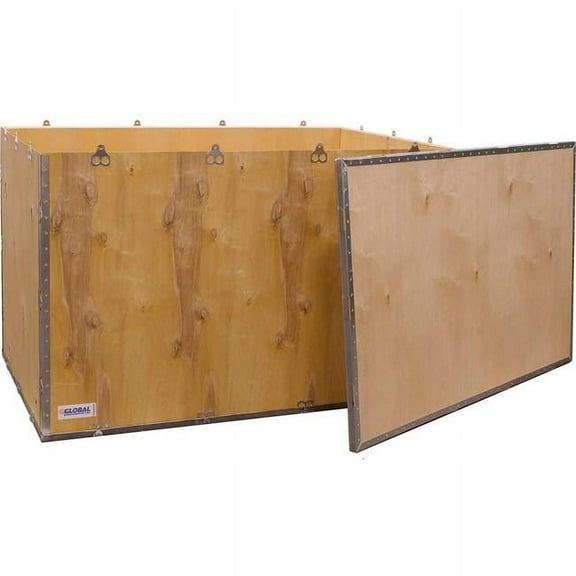 National Corrugate B2352217 Global Industrial 4-Panel Hinged Crate with Lid - 48 x 30 x 30 in.