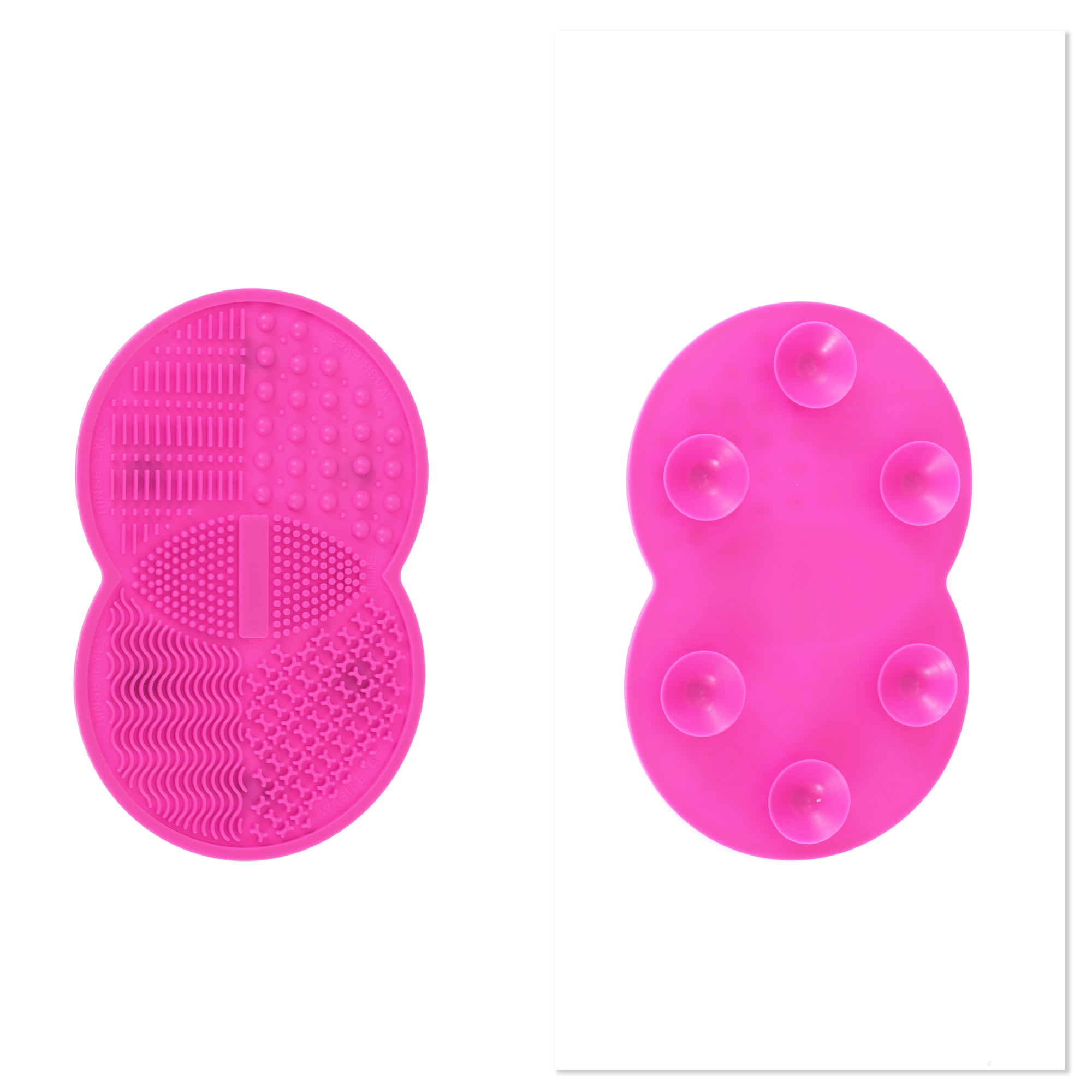 Unique Bargains Double Circle Shape Makeup Sponge Brush Cleaner 1 Pc Rose Red