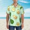 thumbnail image 2 of Xecao Avocado print Hawaiian shirt - a stylish short-sleeve button-down for men, perfect for casual beach and tropical outings., 2 of 9