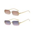 thumbnail image 1 of Gafas de sol sin montura Sunnimix Y2K violeta y marrón para adultos, 1 of 8