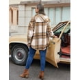 thumbnail image 6 of Weardear Womens Plus Size Shacket Jacket Flannel Plaid Long Sleeve Button Down Shirts Casual Fall Blouses Tops, 6 of 7
