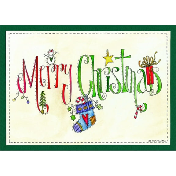LPG Greetings Merry Christmas Hanging Stocking: Pat Yuille Christmas Card