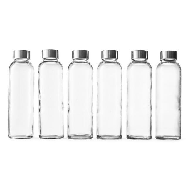 Juego de botellas de agua de vidrio Epica, 18 oz (532 ml), sin BPA, x6