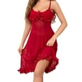 thumbnail image 2 of uublik Women's Lingerie Sets Valentine's Day Sleepwear Chemise Dress Lace Nighty Nightgowns Red M, 2 of 5