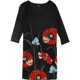 thumbnail image 1 of Alfani Blusa túnica de malla floral para mujer, negro, grande, 1 of 1