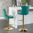 thumbnail image 4 of ODUSE-DAILY Velvet Swivel Bar Stools Set of 4 with Upholstered Back, 25-33 Inch Height Adjustable, Bar Chairs for Counter Height Bar Height Kitchen Island Pub (4Pcs, Golden Base, Green), 4 of 12