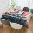 thumbnail image 3 of DEIARA Bald Eagle Tank Square Tablecloth 54×72in Polyester Fabric Tablecloth Washable Dust Resistant Wrinkle Resistant, 3 of 9