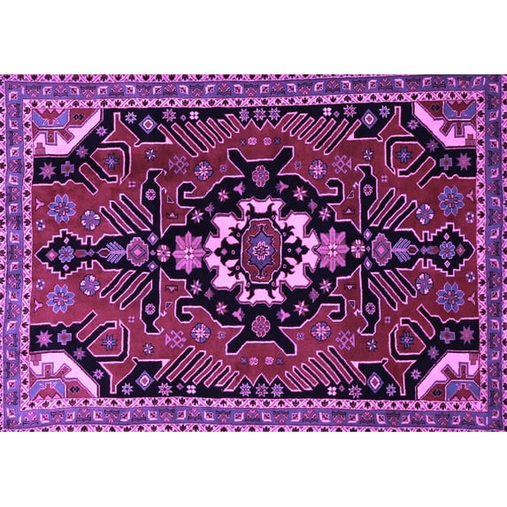 Ahgly Company Indoor Rectangle Persian Purple Traditional Area Rugs, 2' x 4'