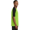 thumbnail image 3 of Sport-Tek PosiCharge Competitor Sleeve Blocked Tee-XL (Lime Shock/ Black), 3 of 6