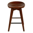 thumbnail image 3 of Cortesi Home Tiwi Backless Swivel Counter Stool in Solid Wood, 24" Walnut, 3 of 13
