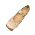 thumbnail image 2 of AUDeals Women's Mary Jane Flats, Square Toe Casual Shoes with Elastic Strap and Bowknot, Comfortable Slip On Ballet Style, 2 of 7