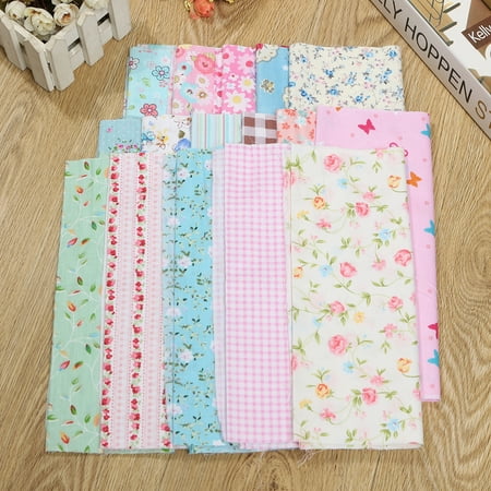 Polyfill Material 16 x Non-repeat Fabric Bundles Fat Quarters Polycotton Material Florals Gingham Spots Craft 25 x 40cm ()