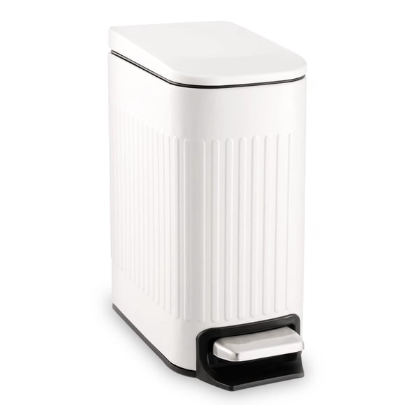 TrashAid Slim Bathroom Trash Can with Lid Soft Close, 6 Liter/1.6 Gallon Stainless Steel Small Garbage Can with Removable Inner B