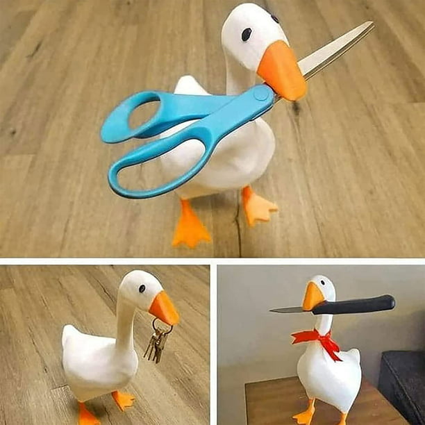 Magnetic Goose Statue Key Holder,Magnetic Goose 3D Printed Key Holder,Duck Magnetic Key Holder Holding Objects with Magnetic Beak